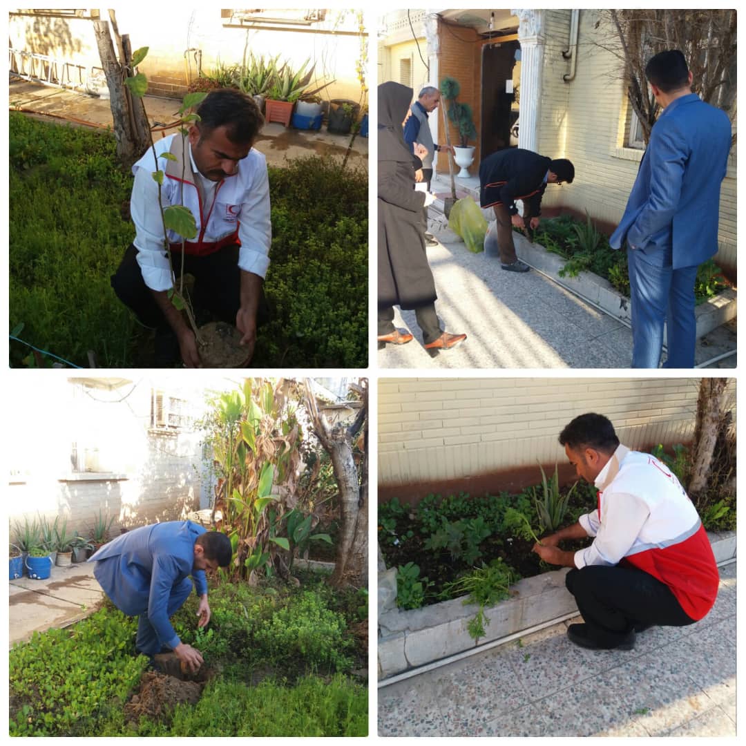 کاشت نهال به مناسبت چهلمین سالگرد پیروزی شکوهمند انقلاب اسلامی در هلال احمر مسجدسلیمان 