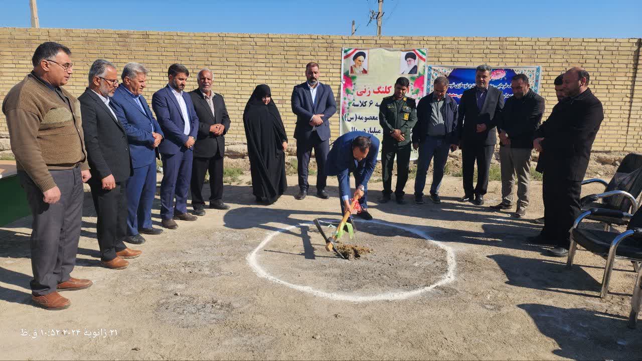 آئین کلنگ زنی مدرسه ۶ کلاسه خیّرساز در هندیجان جنوبی برگزار شد