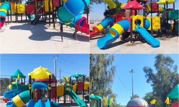 نصب چهار ست بازی کودکان در سطح شهر هندیجان
