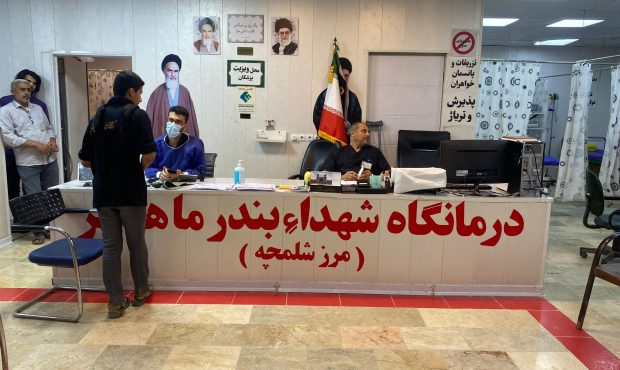 خدمت رسانی موکب درمانگاه شهدای بندر ماهشهر -مستقر در مرز بین المللی شلمچه