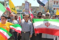 برگزاری مراسم راهپیمایی روز جهانی قدس همزمان با سراسر کشور، در مسجدسلیمان